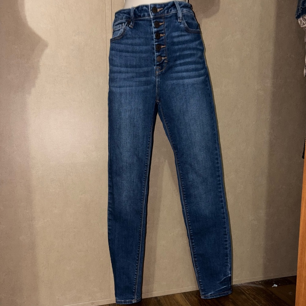 High-rise Blue Denim Jeans